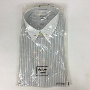 (NWOT) Arrow Trump, Multi-color stripe Button down short sleeve dress shirt